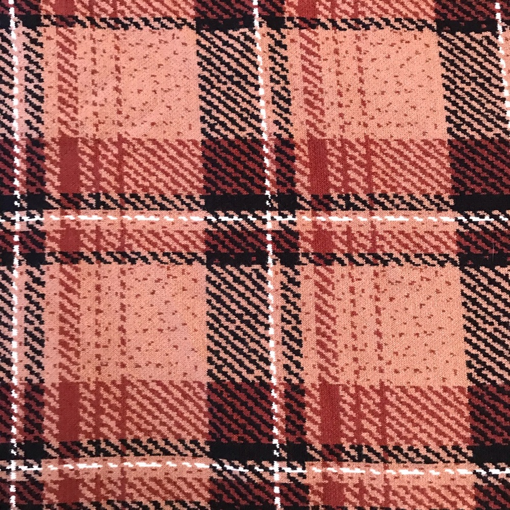 Tahari Brown Plaid Sweater Poncho Zip Up Small Medium Heavyweight Knit Pockets - Picture 10 of 10